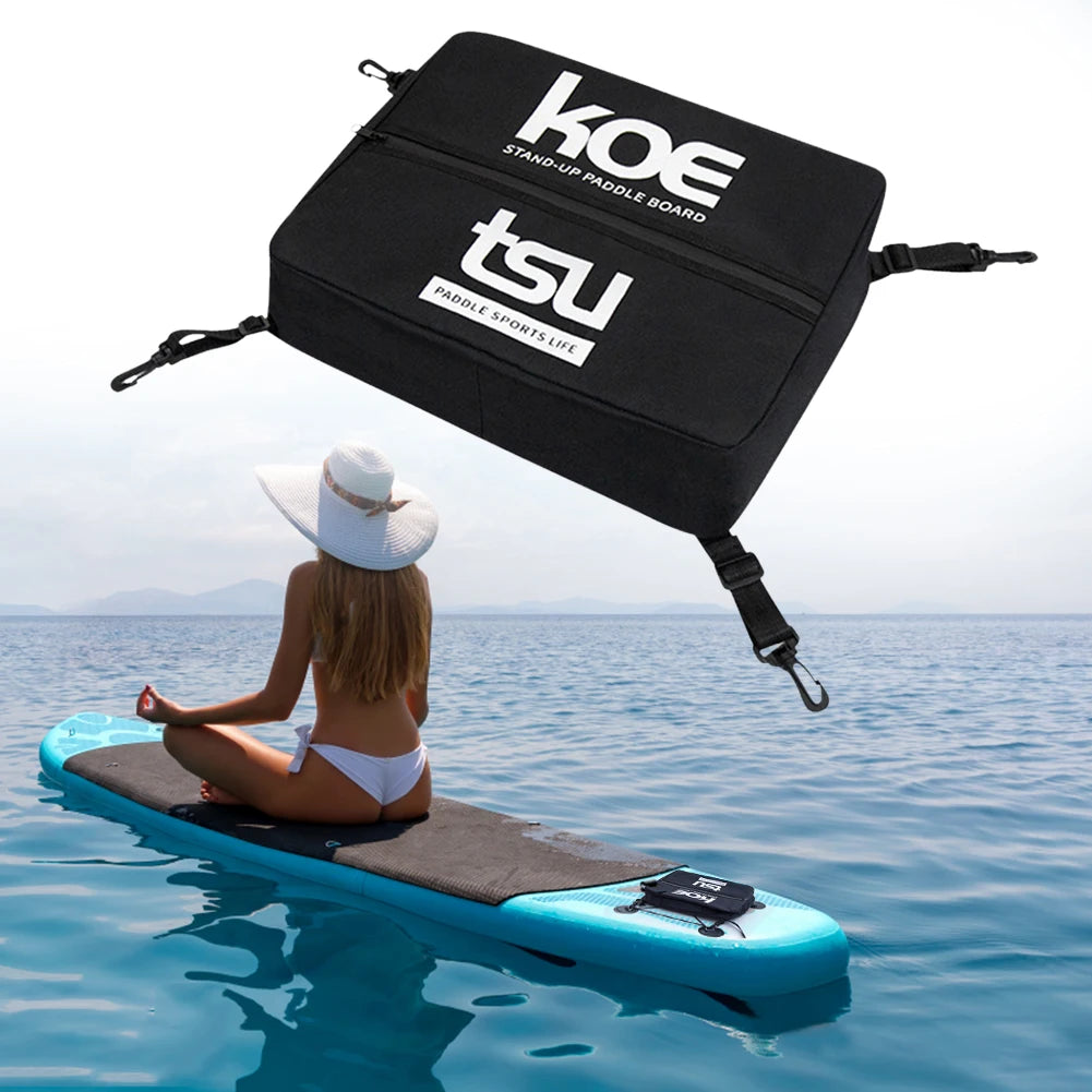 Oxford Kayak Paddle Board Deck Bag Sealed Zipper Portable Food Storage Bag Lightweight with Fixing Buckle Kayak Accessories