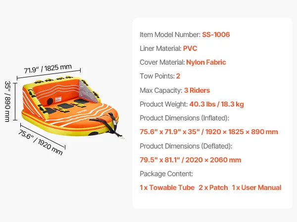 Outdoor Adventures Hub SucceBuy Towable Tube for Boating
