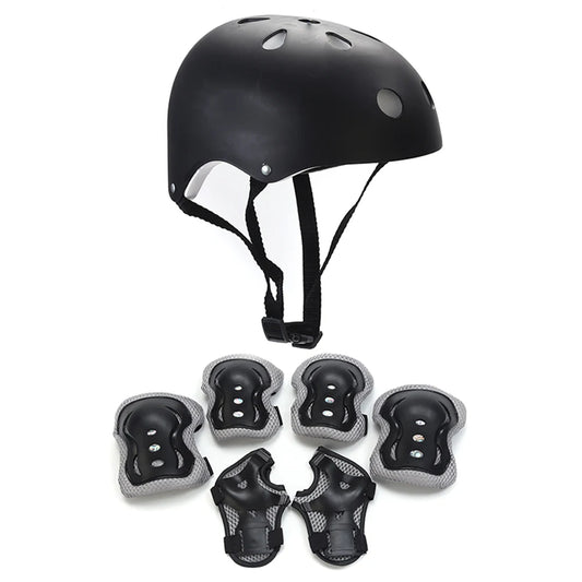 7Pcs/Set Kids Safety Helmet Knee Elbow Pad Set Kids Protective Gear Set for Bicycle Cycling Skateboard Scooter Skating