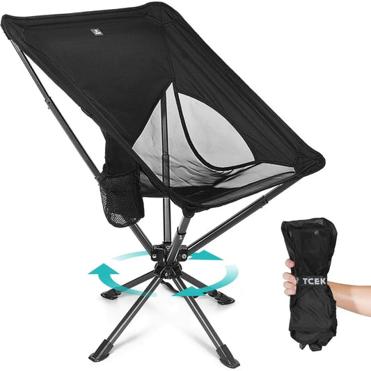 Rotary Portable Chair - Folding chair, adult, lightweight outdoor backpacking chair for camping,hiking,fishing,supports 300 LBS