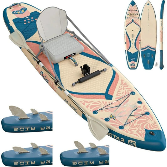 Free Delivery - 11'6’ × 35” Extra Wide Paddle Board with Seat,One-Stop Premium SUP Board Accessories, Tailored 5 Fins - Hot Sale
