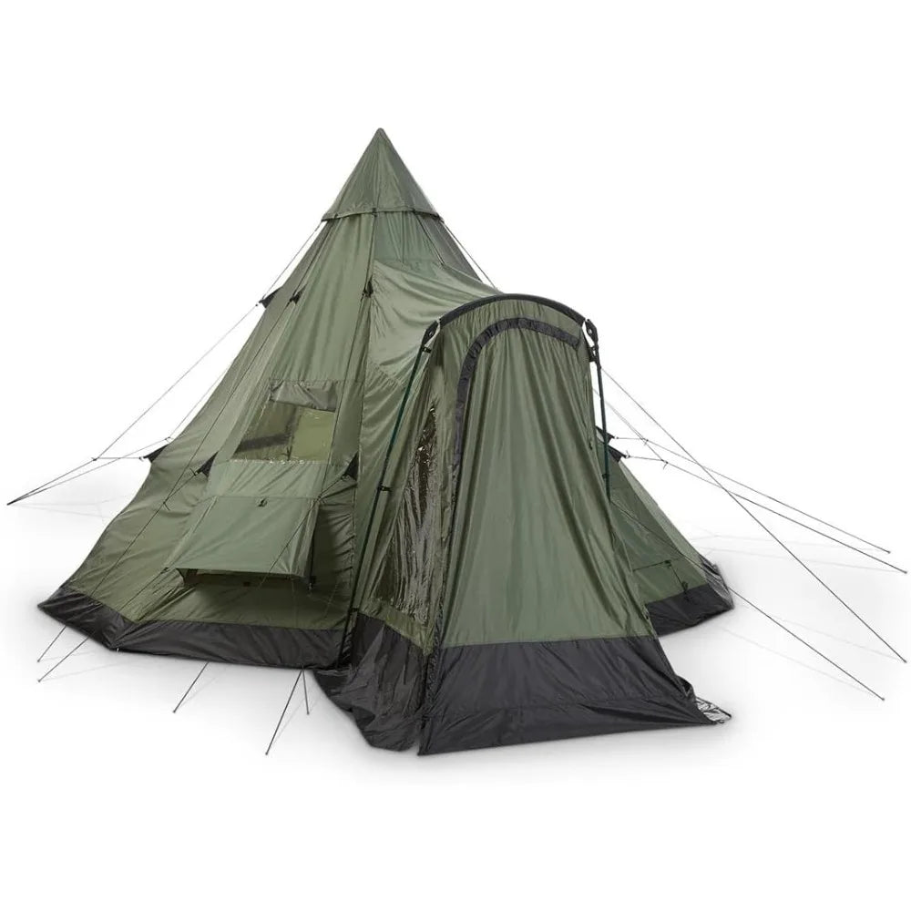 Deluxe Teepee Tent 14' x 14' for Adults Outdoor Camping 6-Person Instant Easy Set-Up Waterproof Shell 4-Season - High quality