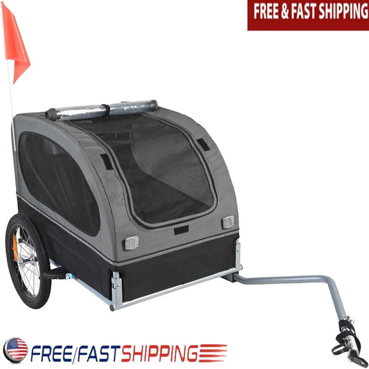 DUTRIEUX Waterproof Pet Bicycle Trailer With Foldable Frame