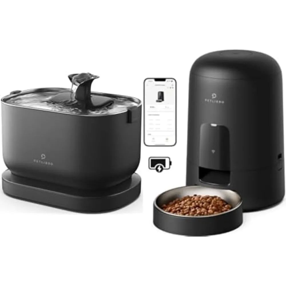 WiFi Rechargeable Automatic Pet Feeder and Wireless Water Fountain