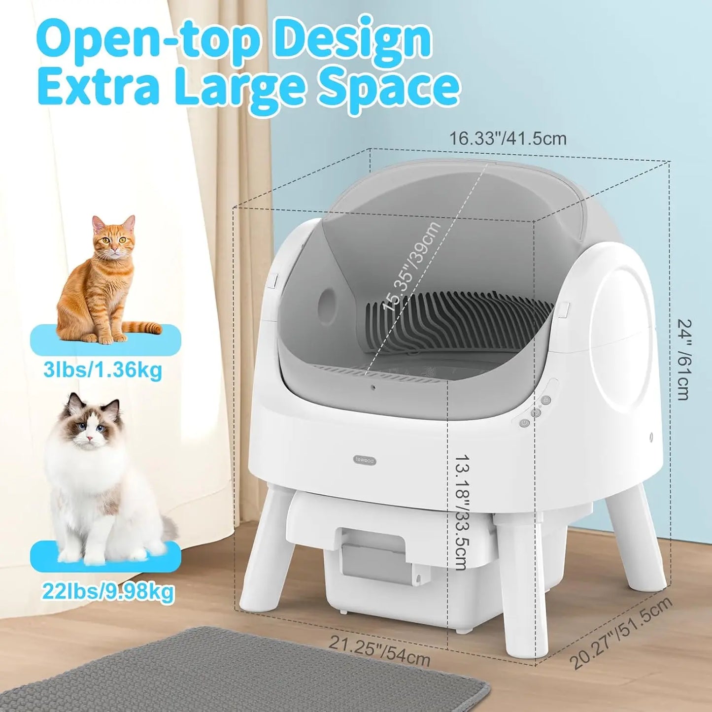 XMSJ Automatic Self Cleaning Cat Litter Box with Safety Design