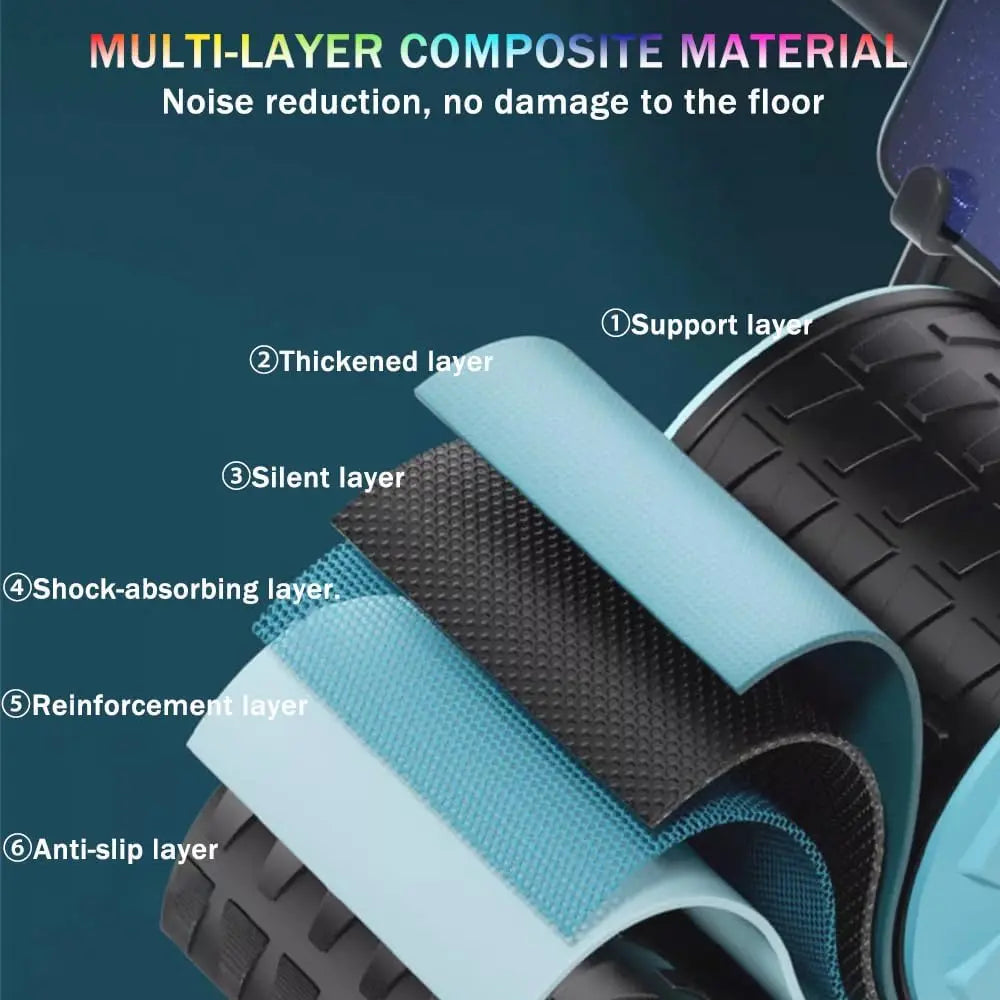 Hign Concerned Ab Roller Wheel With Knee Mat And Timer