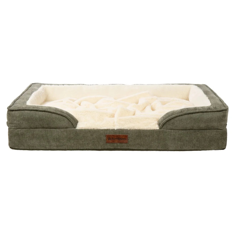 XMSJ Orthopedic Pet Sofa Bed with Removable Cover Plush