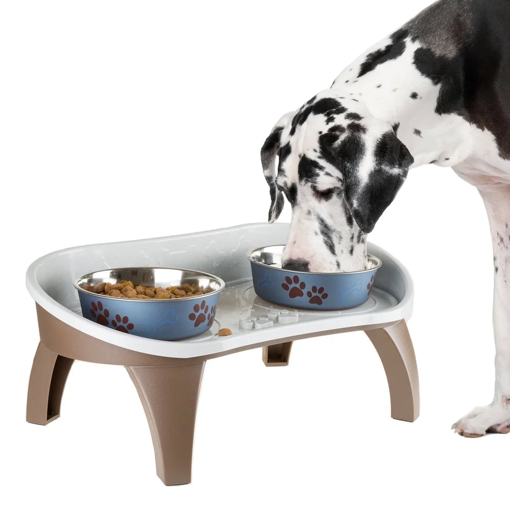 XMSJ Elevated Dog Bowl Stand with Splash Guard and Non-Skid Feet