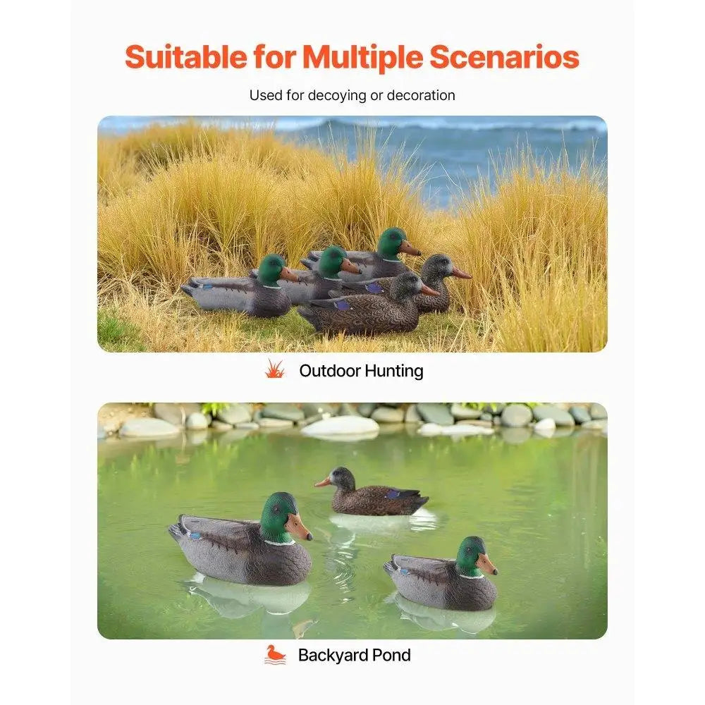 Realistic Floating Teal Duck Decoy Set for  6 Piece Plastic Outdoor Waterfowl Accessory