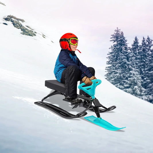 Hign Concerned Snow Sled With Steering And Twin Brakes