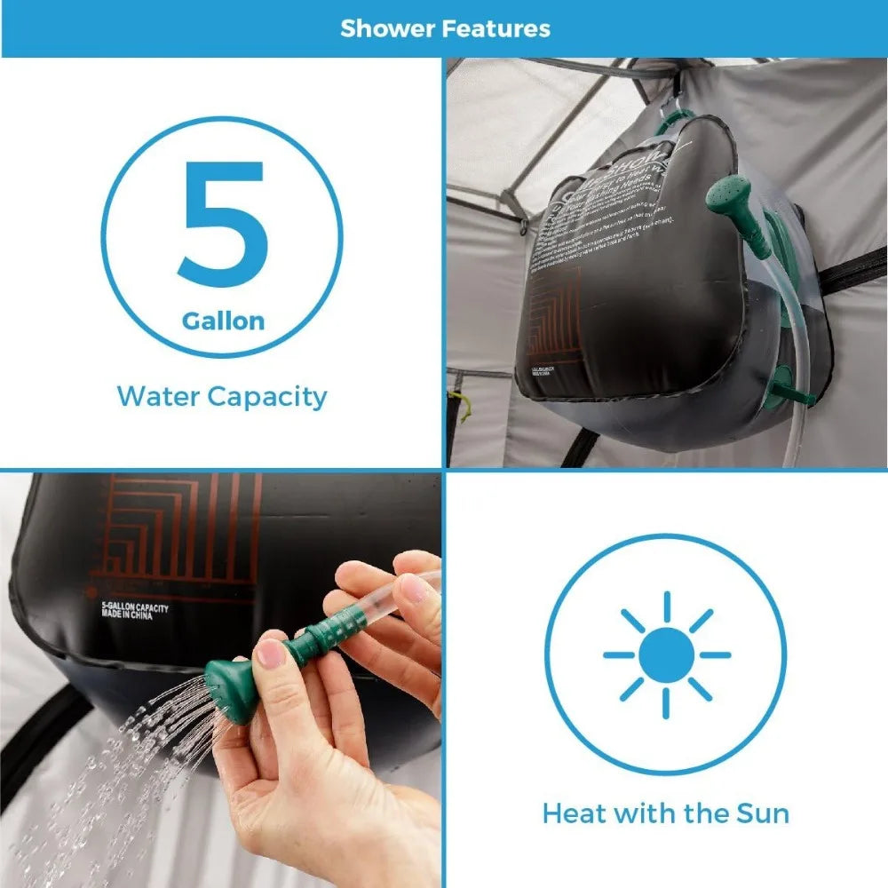 Instant Camping Shower Tent with Changing Privacy Room