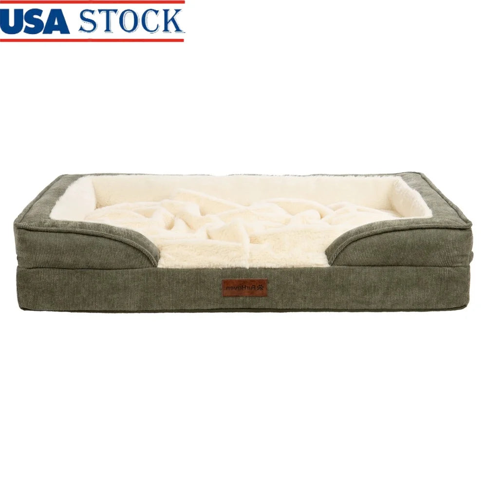 XMSJ Orthopedic Pet Sofa Bed with Removable Cover Plush