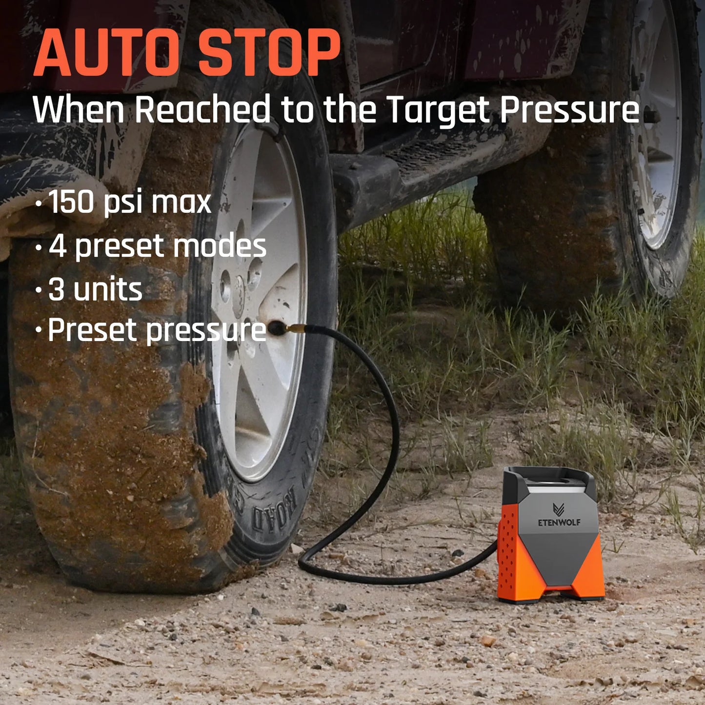 Etenwolf Zephyr S3C Portable Air Compressor for Cars and Bikes