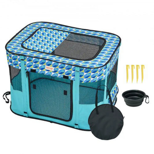 Foldable Pet Playpen, 32'' x 24'' x 22'' Portable Dog Playpen, Crate Kennel for Puppy, Dog, Cat, Waterproof 600D Oxford Cloth