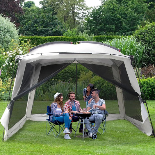 12' X 12' Screen Tent for Camping Canopy Easy Set Up Camper Screen House Room Porch Screened Gazebo 8-10 Person