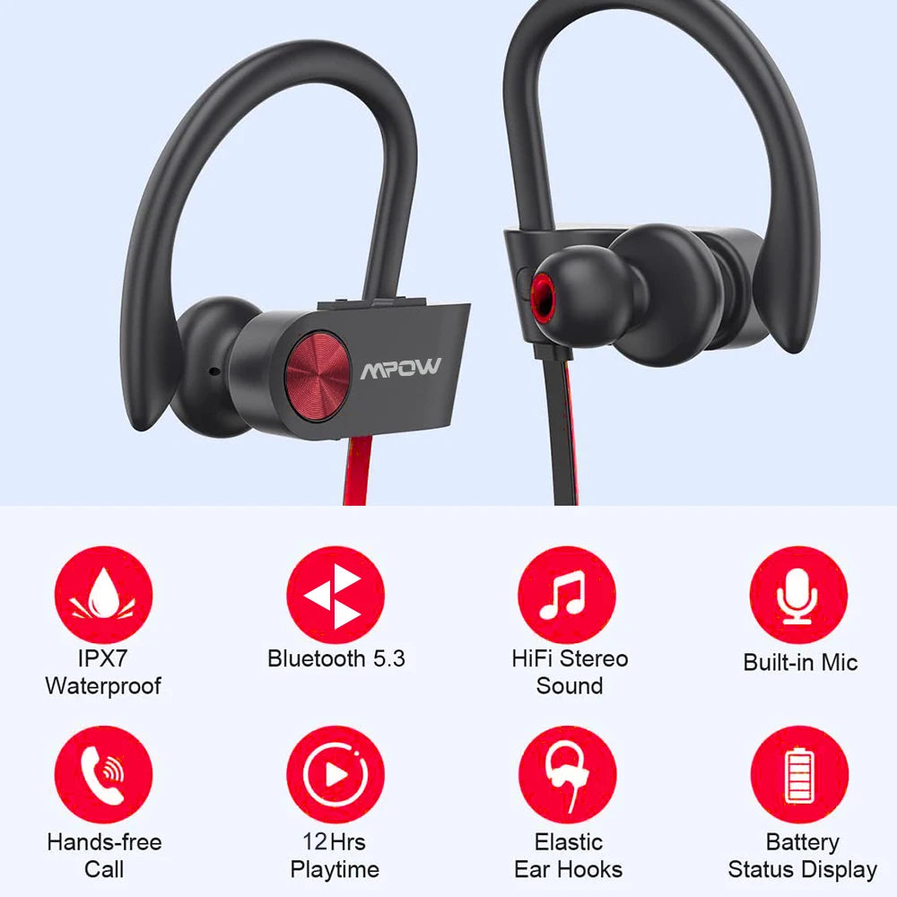 MPOW Flame IPX7 Bluetooth Earphones V5.3 Wireless Earbuds