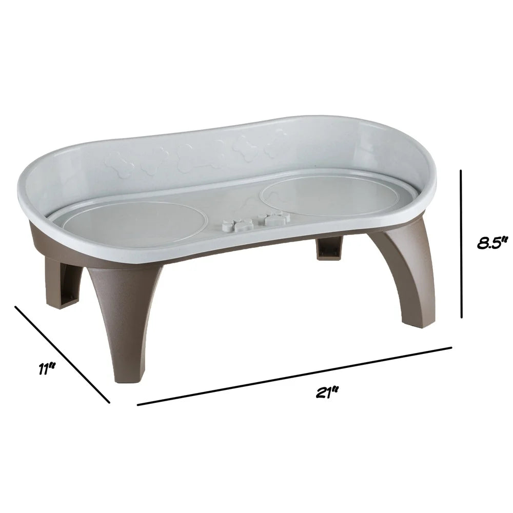 XMSJ Elevated Dog Bowl Stand with Splash Guard and Non-Skid Feet