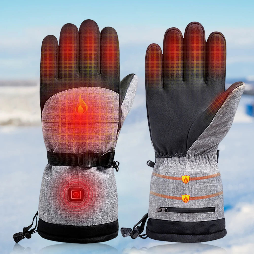 AlloetCN Heated Gloves Waterproof Thermal Electric Outdoor