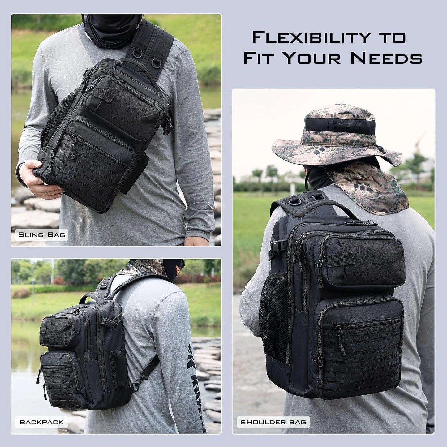 Tactical Fishing Sling Bag for Adventurous Anglers and Outdoorsmen