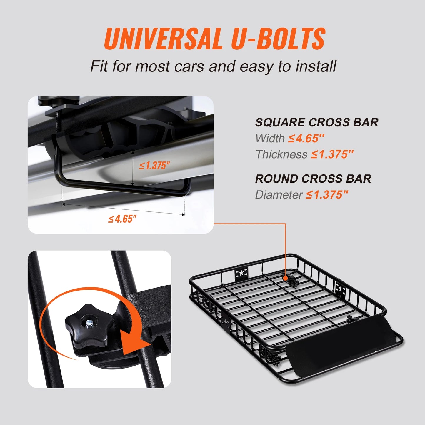 SucceBuy Roof Rack Cargo Basket Carrier for SUV