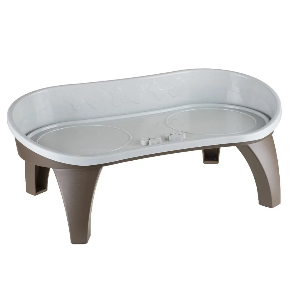 XMSJ Elevated Dog Bowl Stand with Splash Guard and Non-Skid Feet
