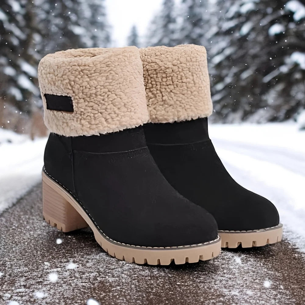 Winter Faux Fur Snow Boots For Women Platform Heels