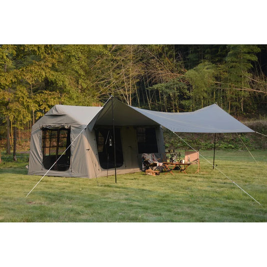 5min Easy Setup Large Inflatable Camping Tent 300D Cotton Fabric Ventilation with Canopy Waterproof Windproof Blow up Tents
