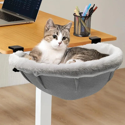 Hign Concerned Large Cat Desk Bed Secure With Dual Clamps