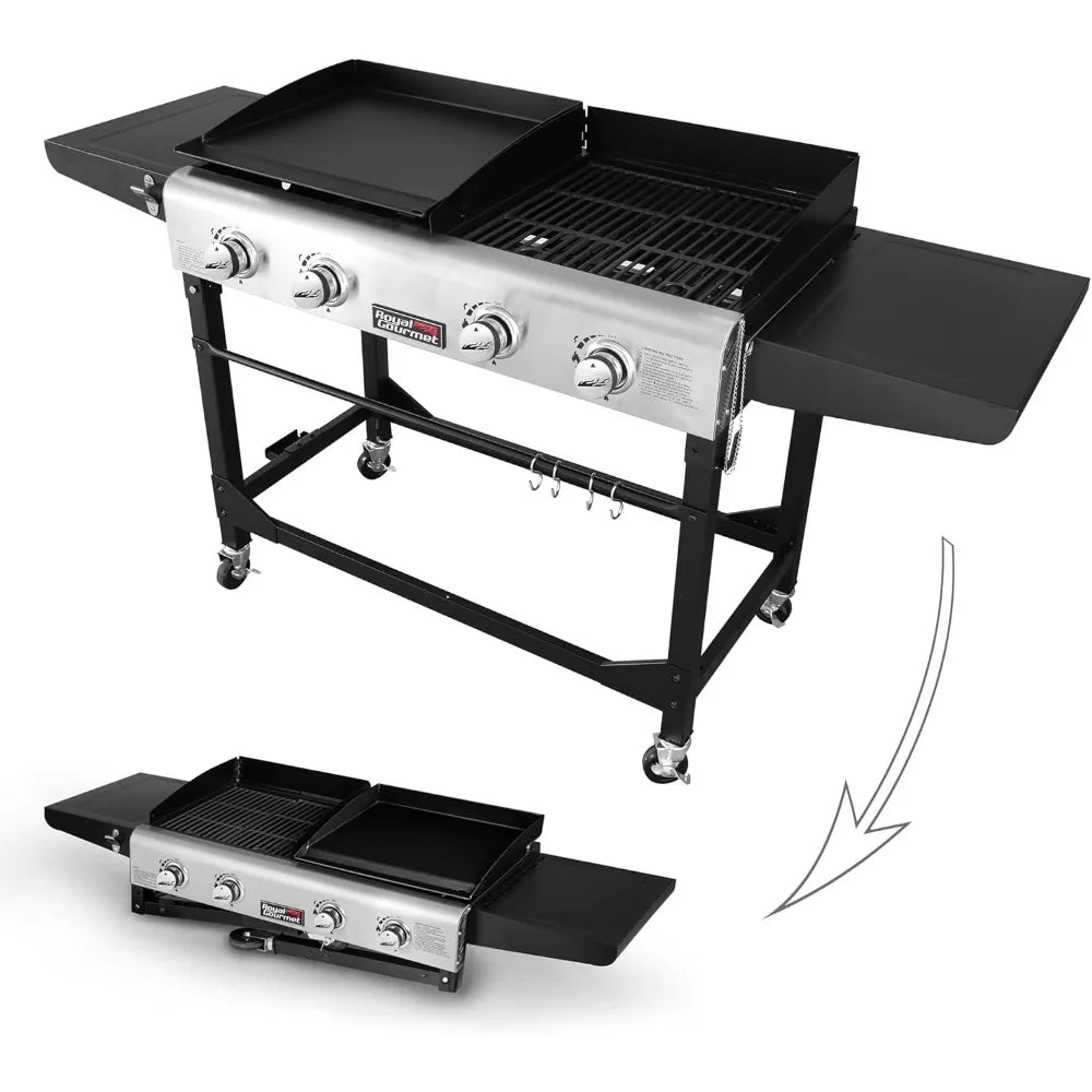 DAFIFY 4-Burner Propane Gas Grill and Griddle Combo