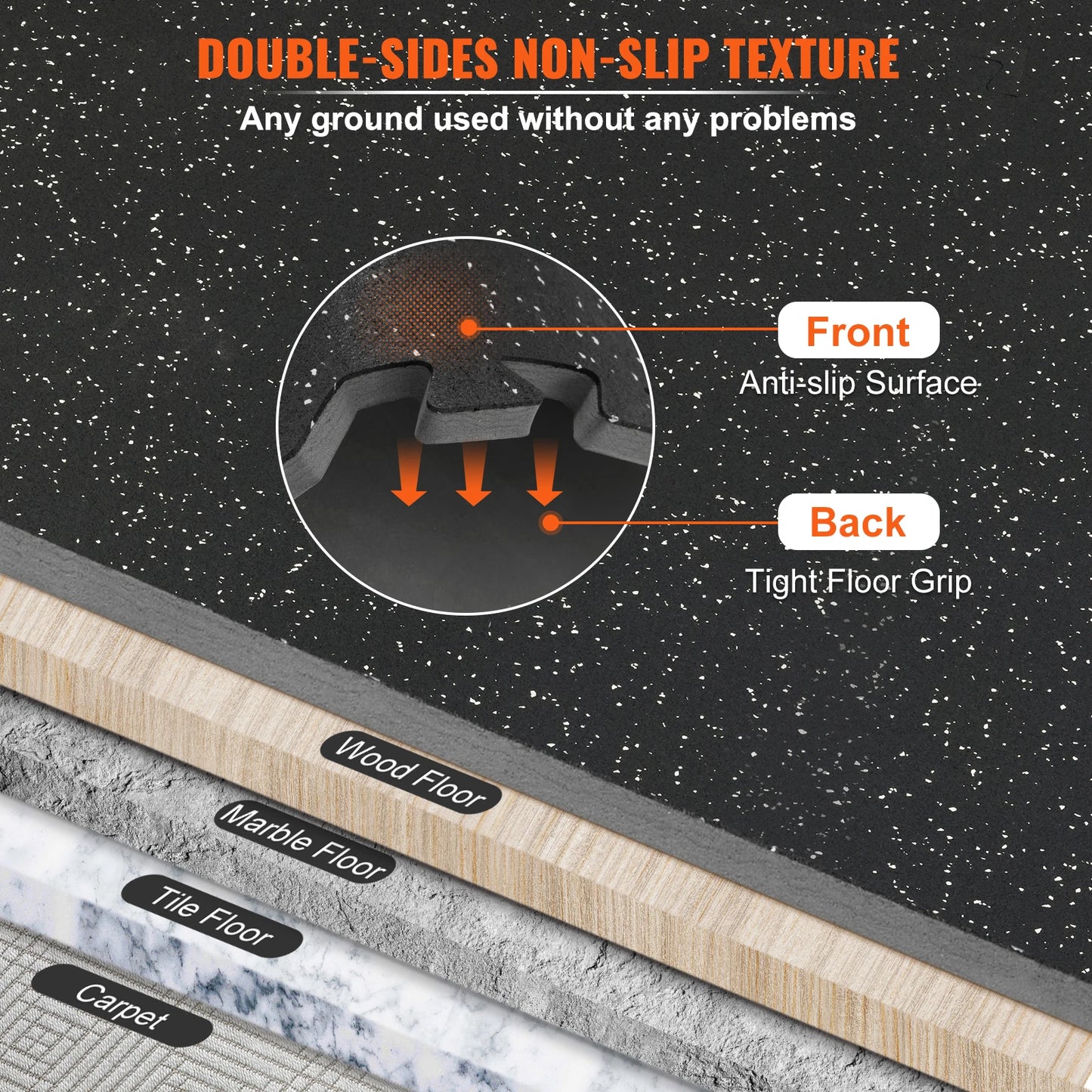 SucceBuy Interlocking Workout Mats Foam Rubber Gym Flooring