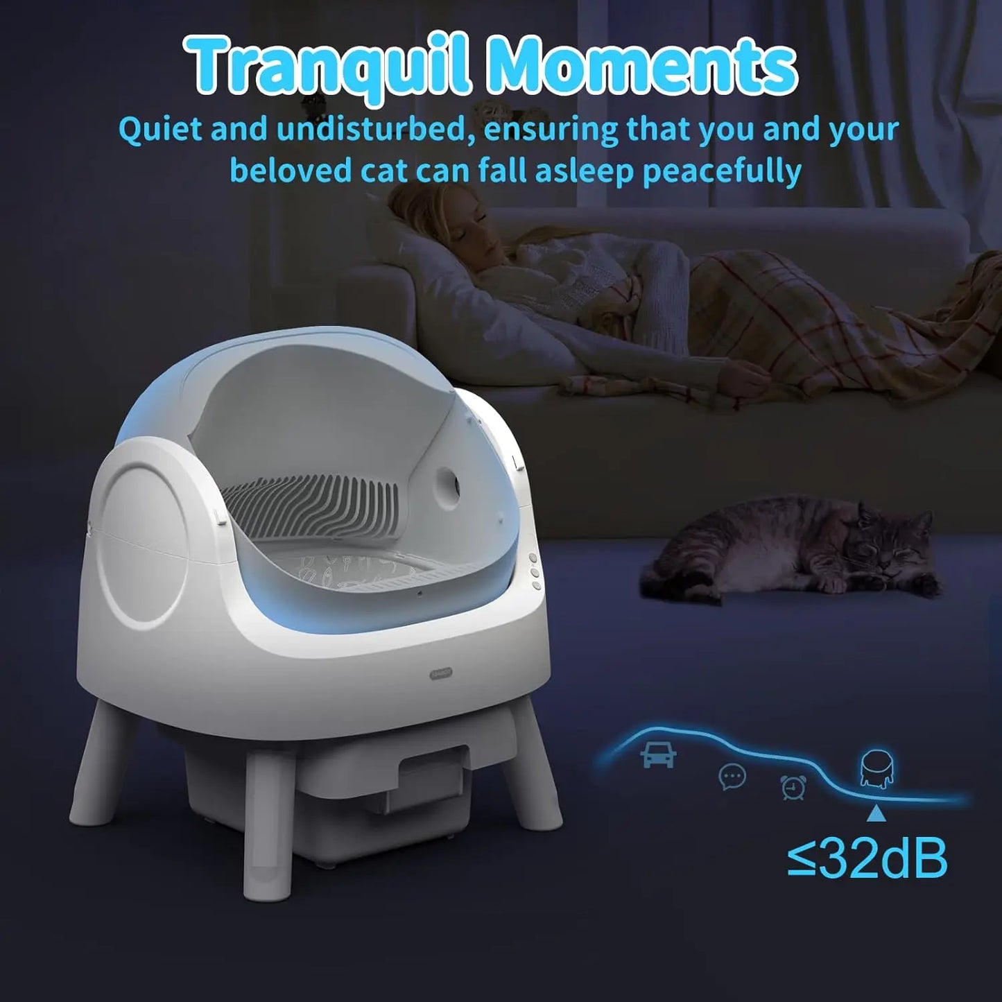 XMSJ Automatic Self Cleaning Cat Litter Box with Safety Design