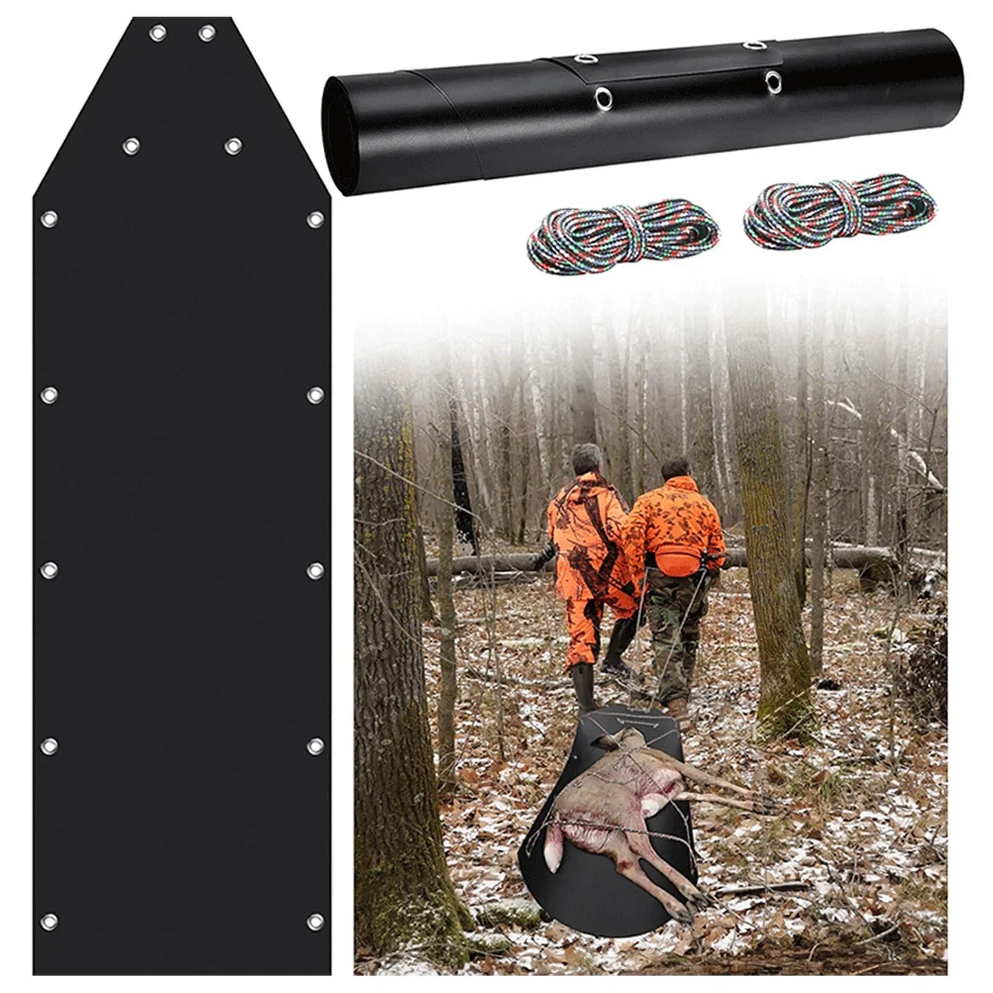 Deer Drag Sleds Multi Purpose Portable Tear Resistant Thickened Snow Sledding Pad Hauling Ice Fishing Supplies