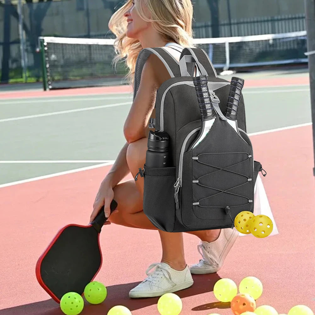 Pickleball Rackets Backpack Large Capacity Pickleball Paddle Bag Portable Racket Rucksack Hiking Sports Traveling Outings Bag