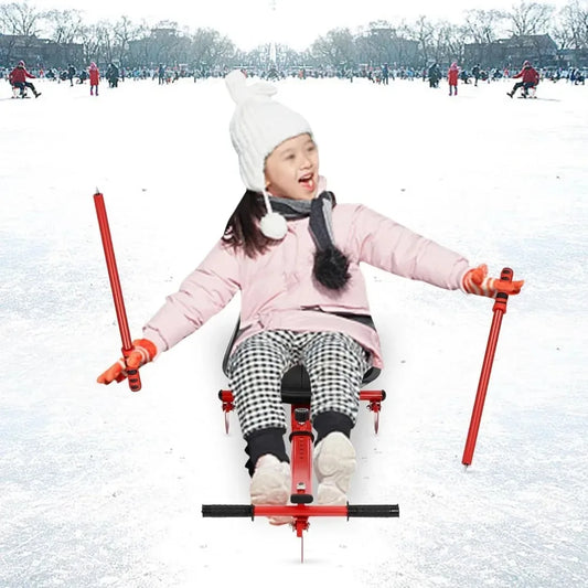 Hign Concerned Snow Racer Sled Ski Slider Board With Pedals
