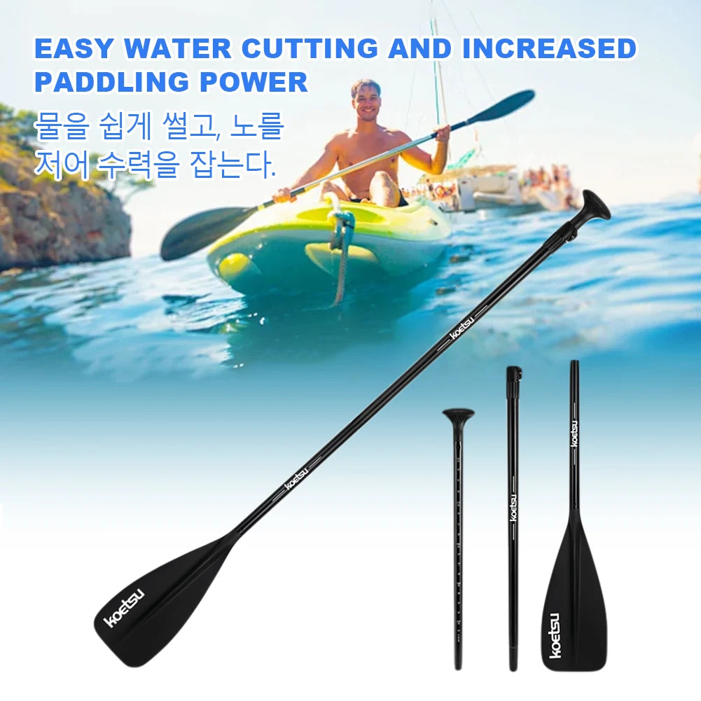 Double Head Stand Up Paddle Board Adjustable Length Detachable SUP Paddle Aluminum Alloy Kayak Boat Paddle for Boating Kayaking