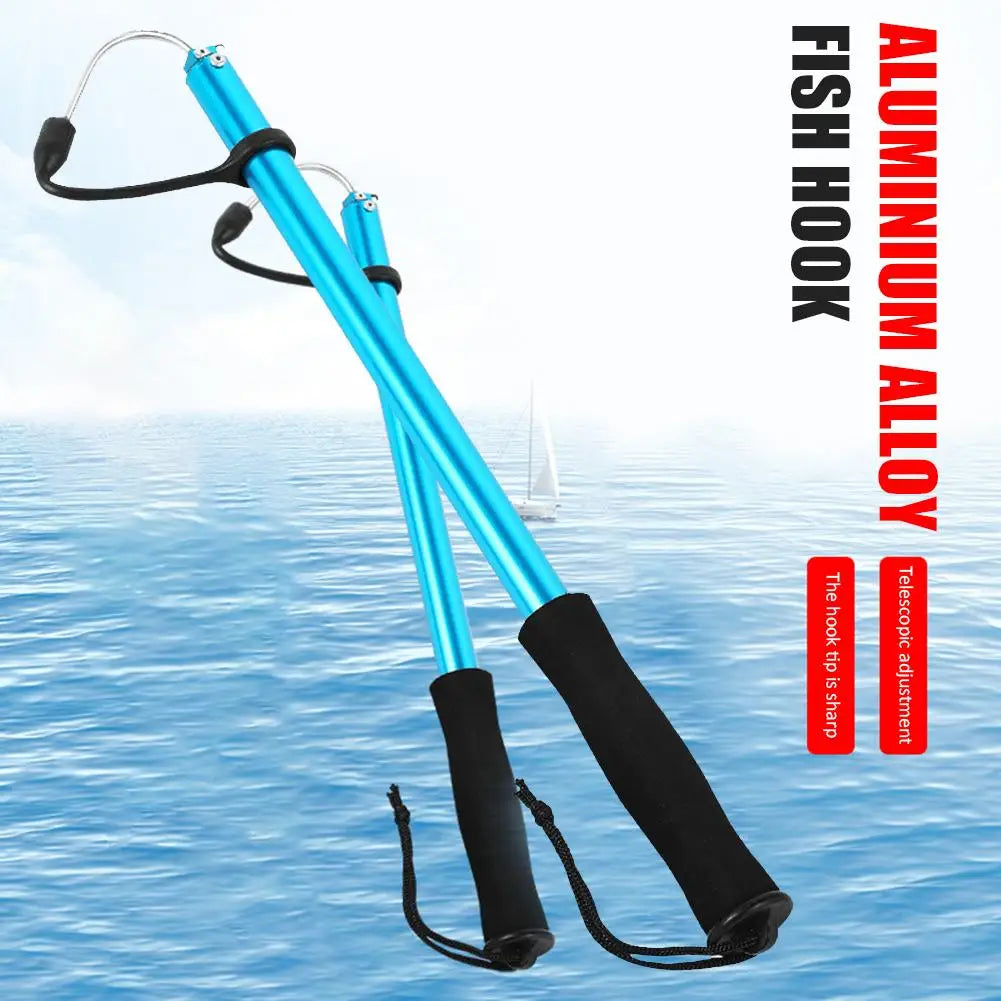 Telescopic Fish Gaff Retractable Fishing Gaff Hook with Soft EVA Nonslip Handle Fish Grippers for Saltwater Offshore Ice Tool