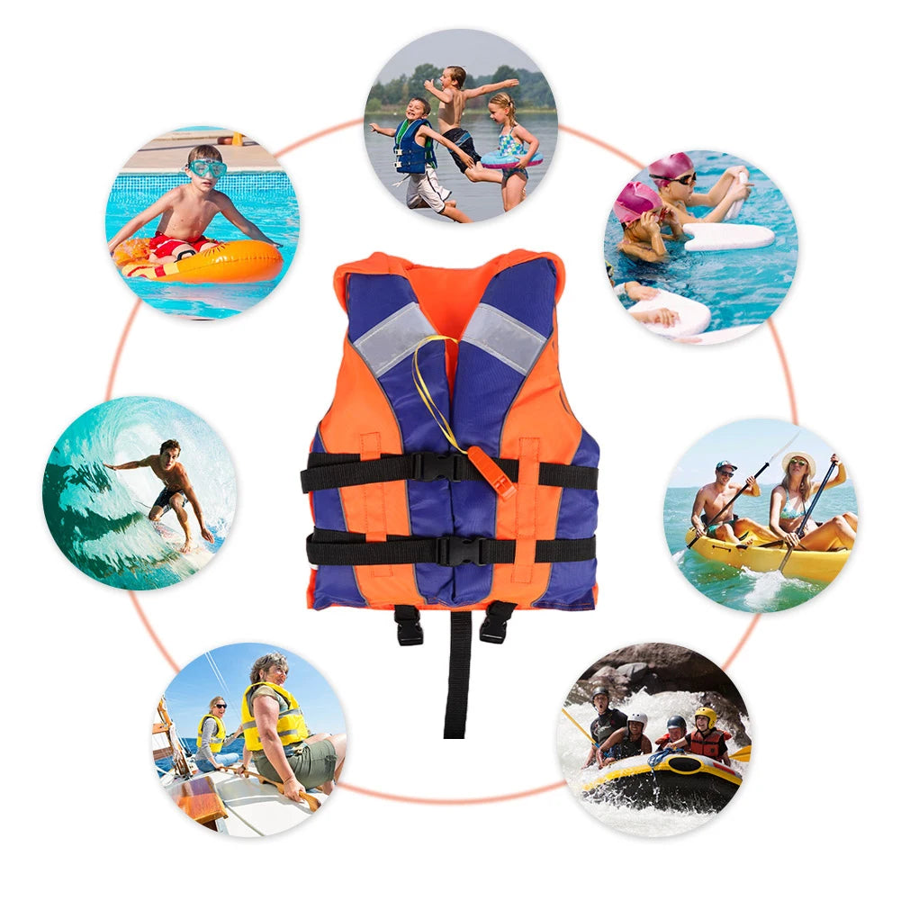 Kids Life Jacket Water Sports Fishing Swimming Boating Life Vest with Whistle