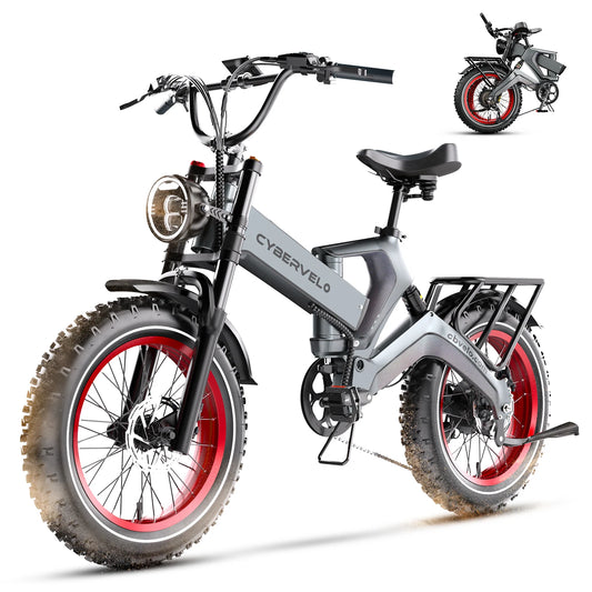CYBERVELO Folding Electric Bike 1000W 48V 25Ah Battery