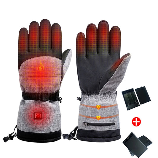 AlloetCN Heated Gloves Waterproof Thermal Electric Outdoor