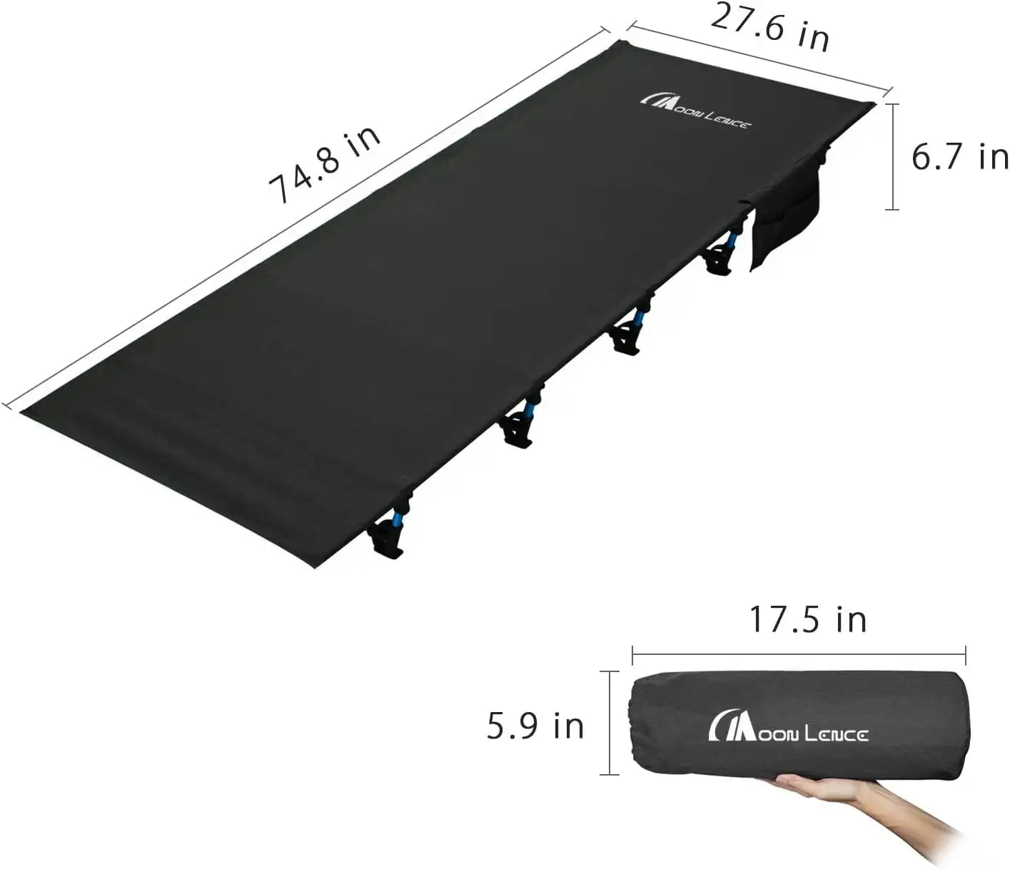 Camping Cot for Adults Lightweight Portable Camping Bed Compact Folding Cot with Breathable Waterproof Bed Surface,Perfect