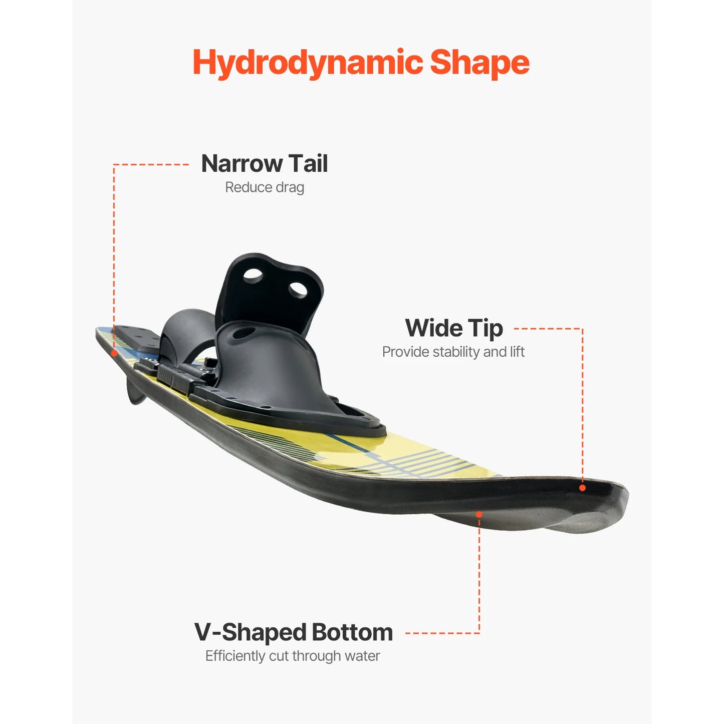 VEVOR Water Skis With Adjustable Horseshoe Bindings
