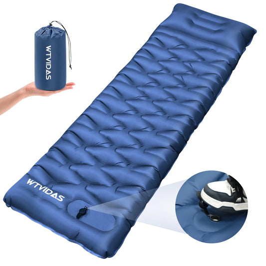 WTVIDAS Ultralight Camping Sleeping Pad With Built In Pump