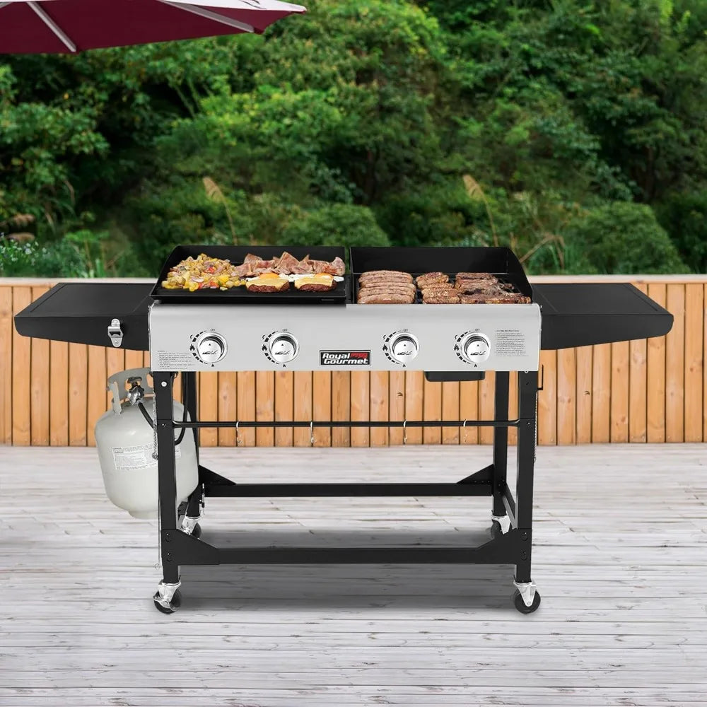 DAFIFY 4-Burner Propane Gas Grill and Griddle Combo