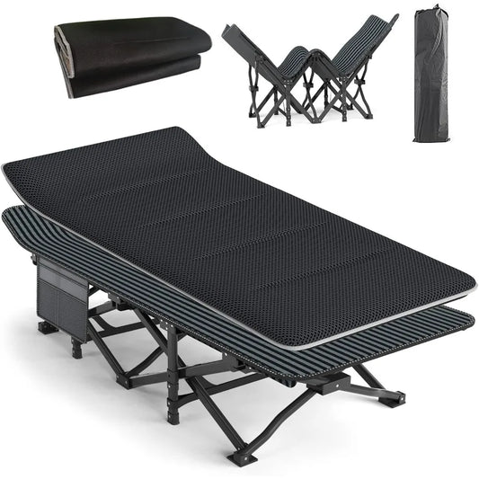 Camping Cot With Cushion For Adults Lightweight Folding Bed