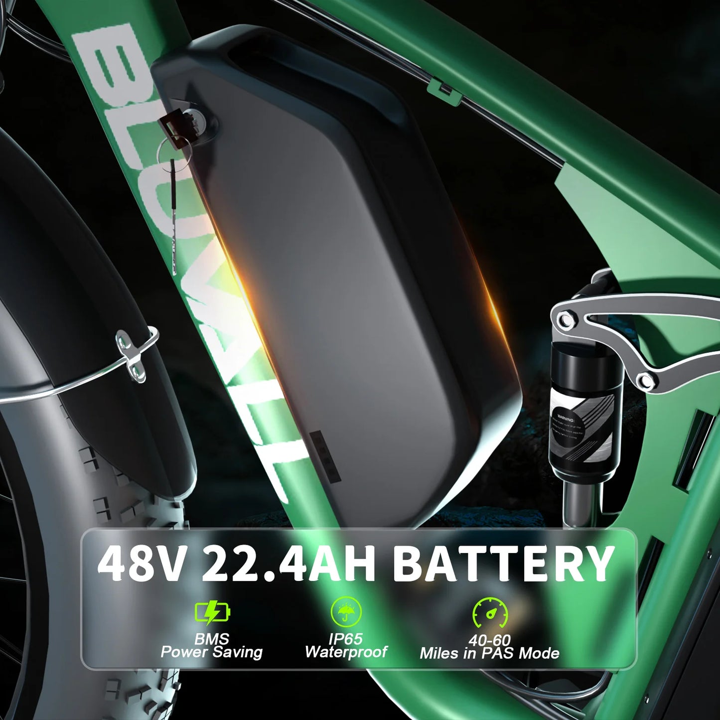 ZEEGR Fat Tire Electric Bike Dual Motor 2000W Full Suspension 35MPH