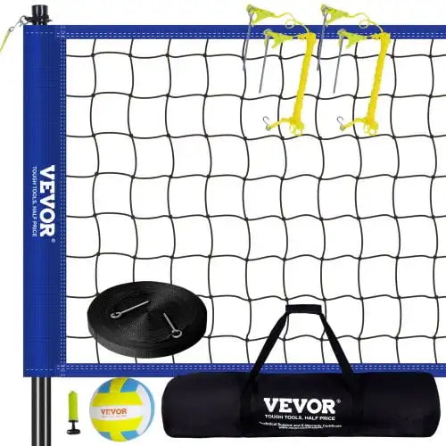 Outdoor Portable Volleyball Net System with Adjustable Steel Poles