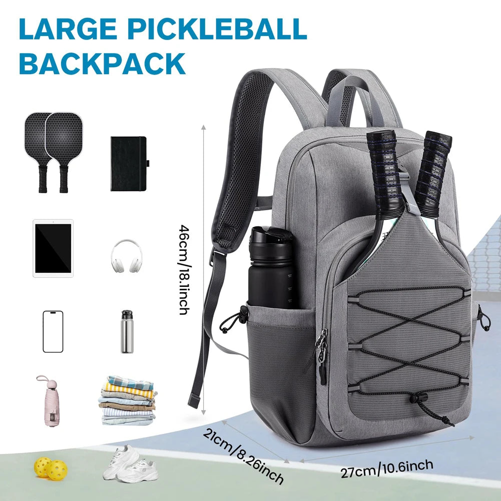 Pickleball Rackets Backpack Large Capacity Pickleball Paddle Bag Portable Racket Rucksack Hiking Sports Traveling Outings Bag