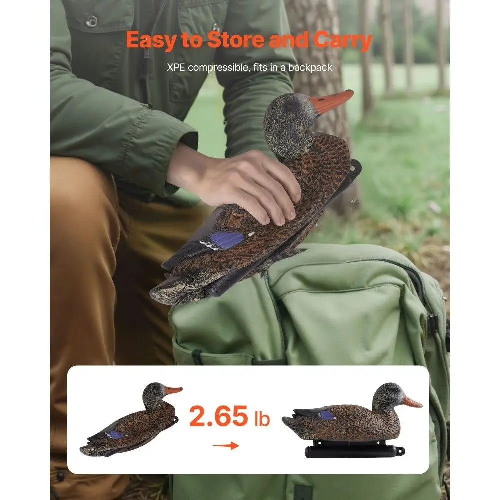 Realistic Floating Teal Duck Decoy Set for  6 Piece Plastic Outdoor Waterfowl Accessory