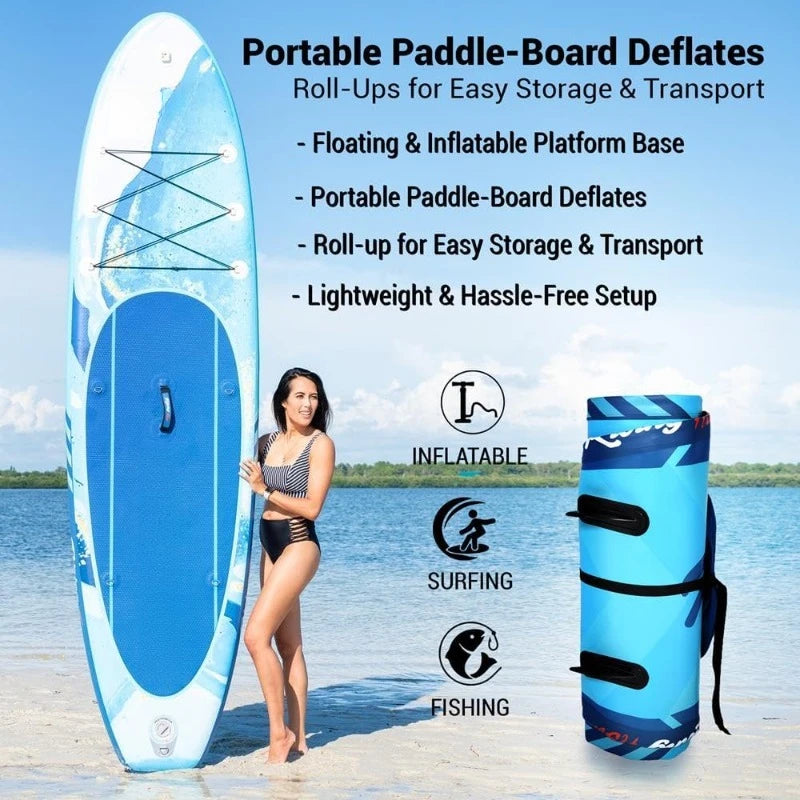 Inflatable Stand Up Paddle Board - Wide Stable Design, Non-Slip Deck for Adults & Youth with Premium Paddle Board Acc