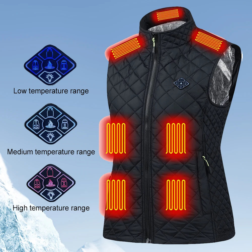 Heated Vest Electric 21 Heating Zones USB Heated Vest Outdoor Running Jacket Sportswear WinterWindproof Washable Vest Women Men